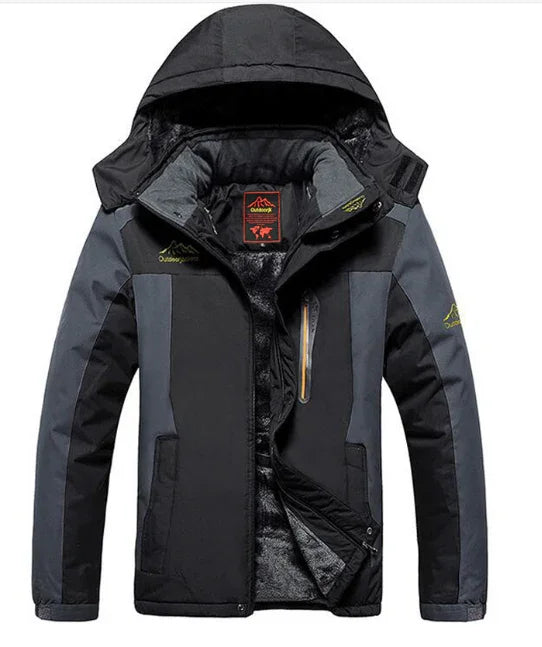 Men's Waterproof Winter Jacket with Adjustable Hood
