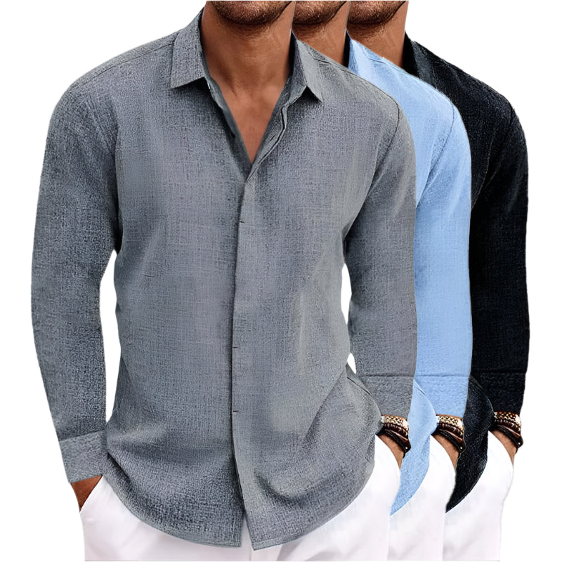 Men's Slim Fit Button-Up Shirt Cotton