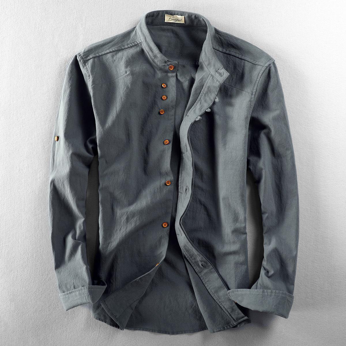 Men's Long Sleeve Standard Collar Shirt