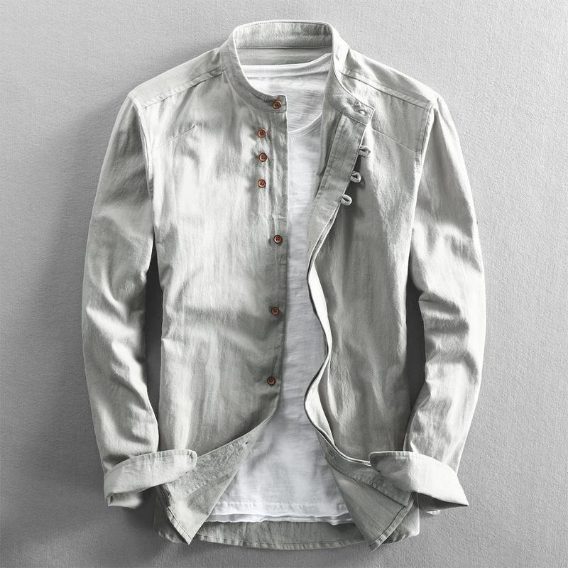 Men's Long Sleeve Standard Collar Shirt