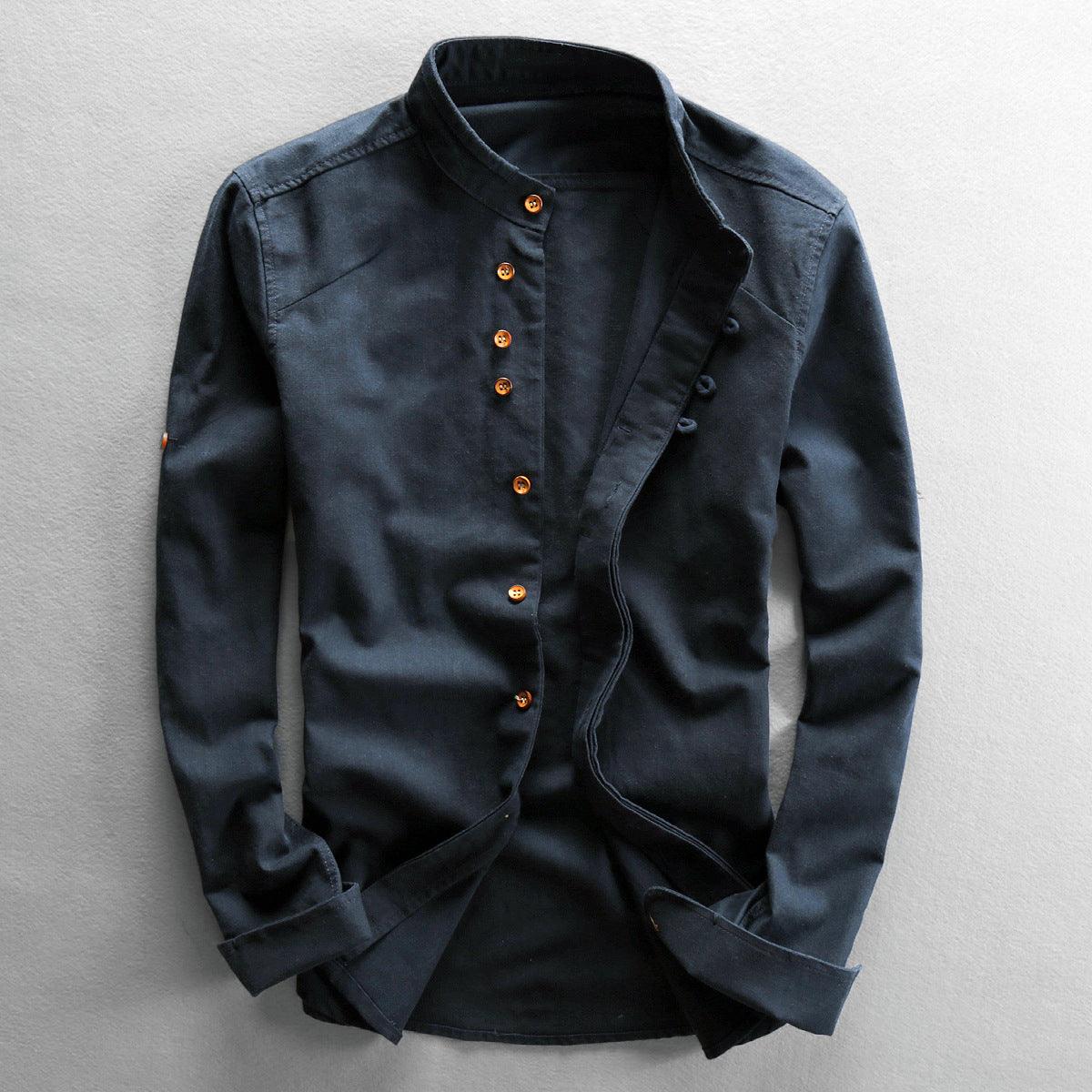 Men's Long Sleeve Standard Collar Shirt