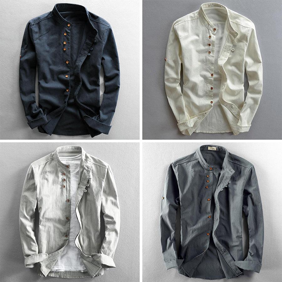 Men's Long Sleeve Standard Collar Shirt