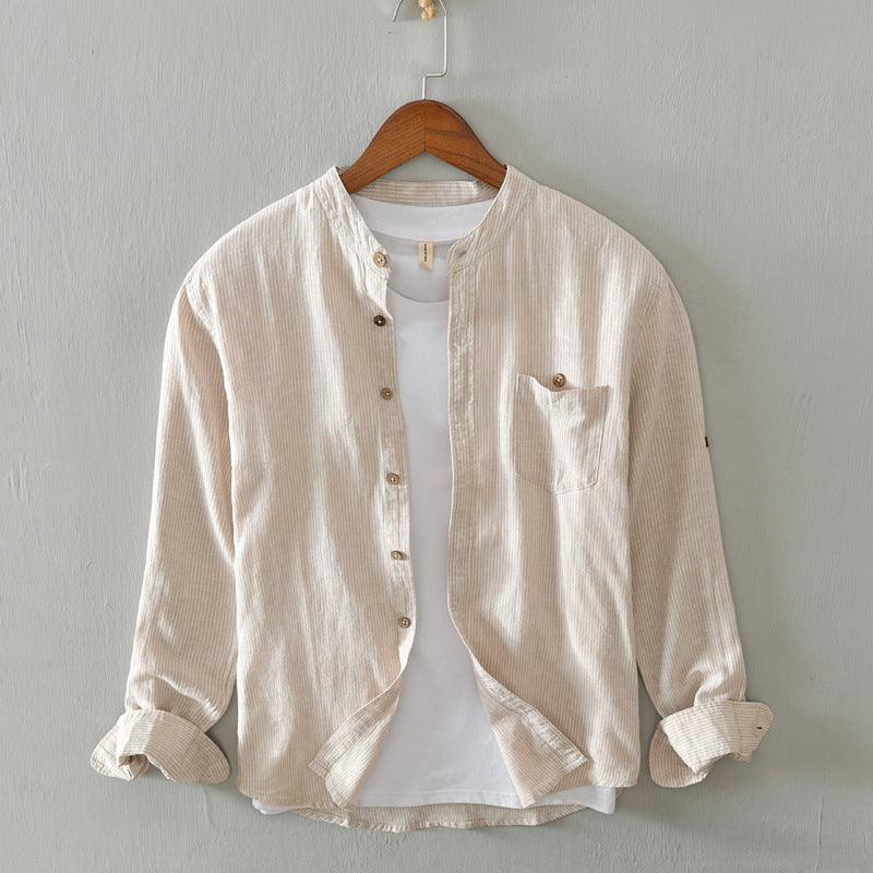 Men's Long Sleeve Shirt Light Striped Design