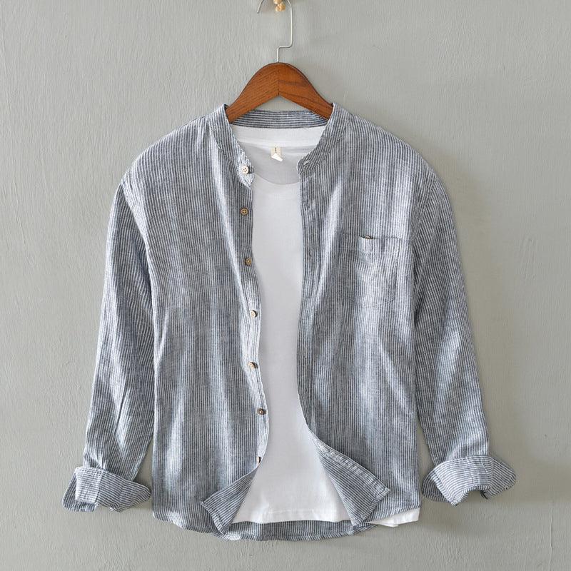Men's Long Sleeve Shirt Light Striped Design