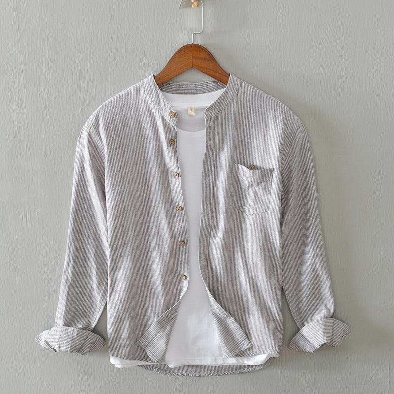 Men's Long Sleeve Shirt Light Striped Design