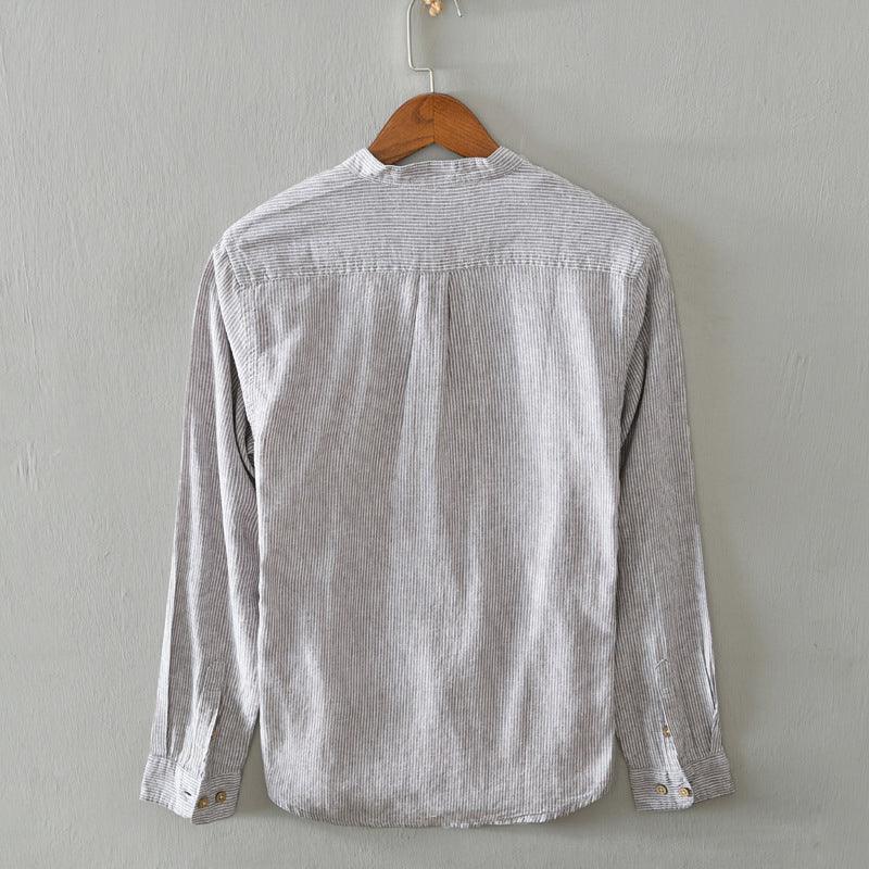 Men's Long Sleeve Shirt Light Striped Design