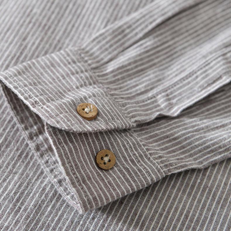 Men's Long Sleeve Shirt Light Striped Design