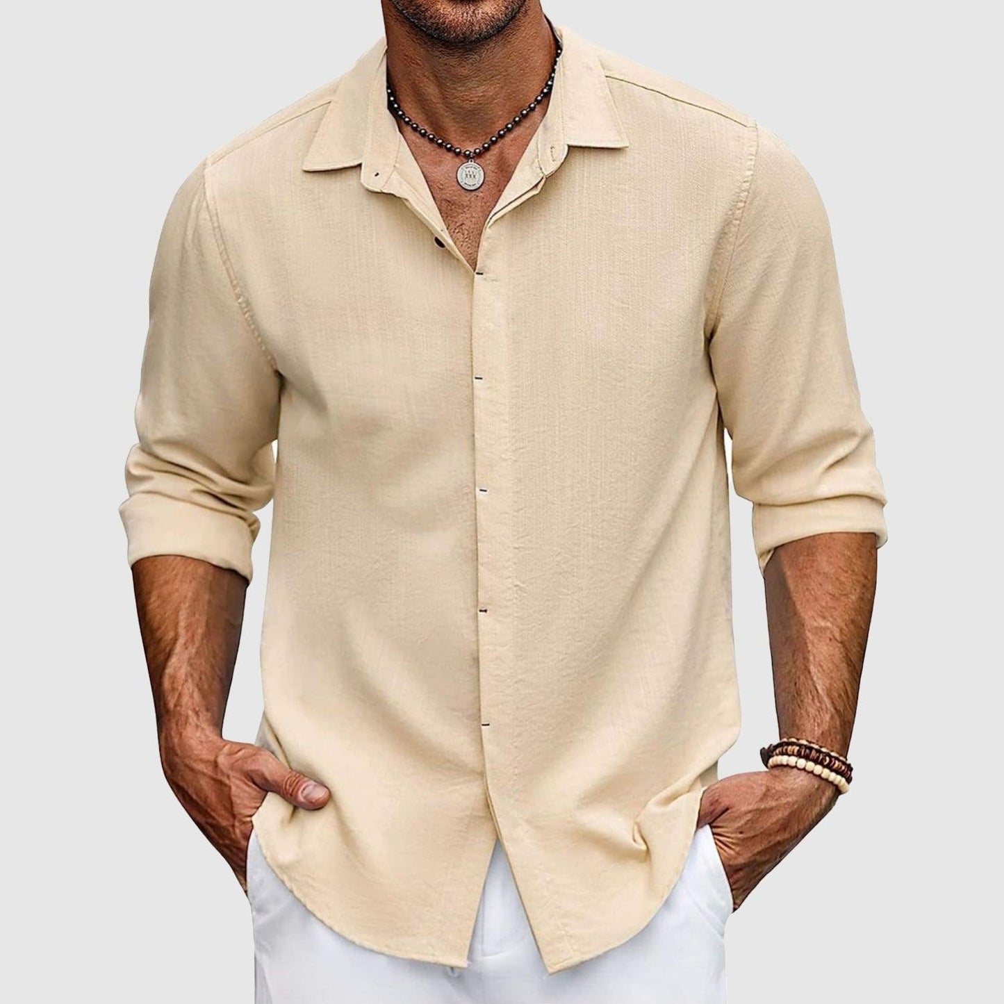 Men's Long Sleeve Dress Shirt Elegant Style