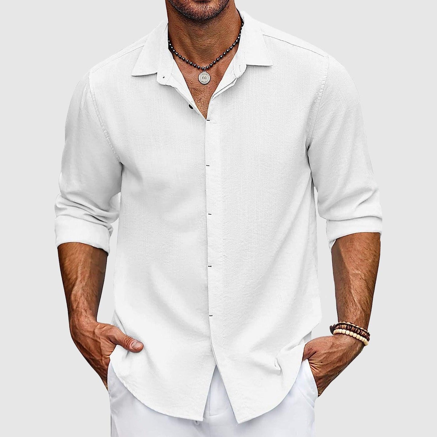 Men's Long Sleeve Dress Shirt Elegant Style