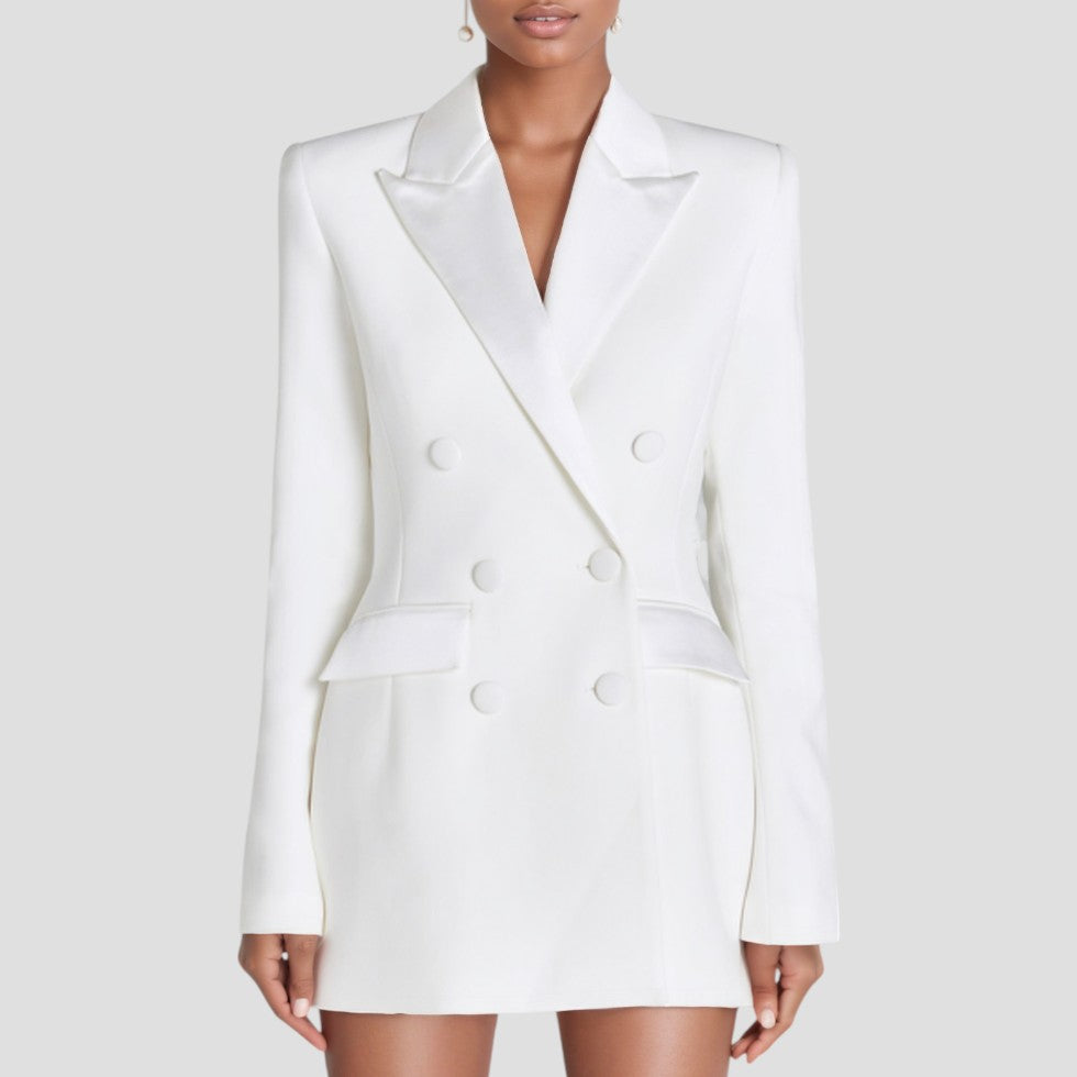 Women's Blazer Dress Double Breasted with Pocket Details