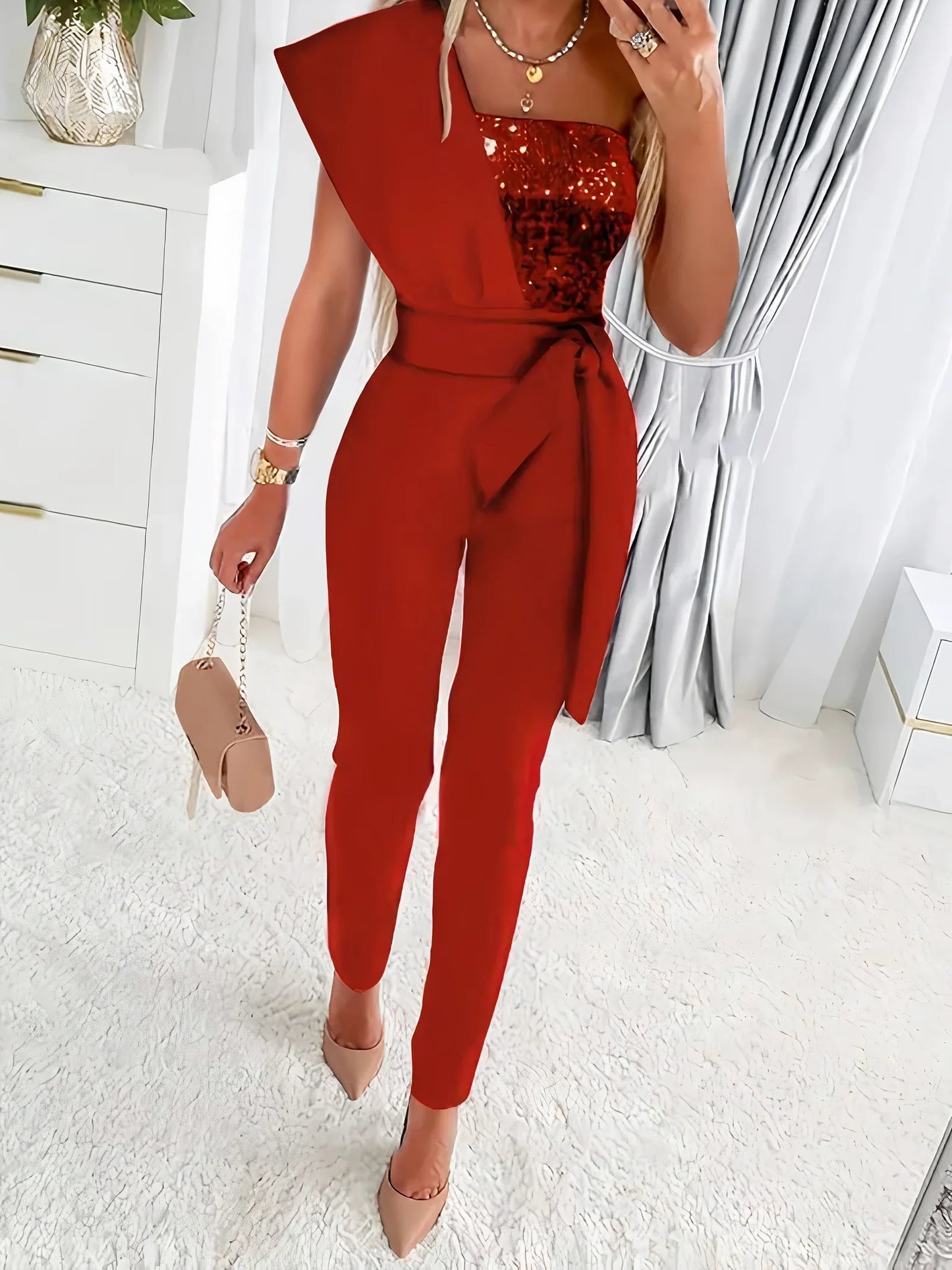 Women's Glitter Bodycon Jumpsuit
