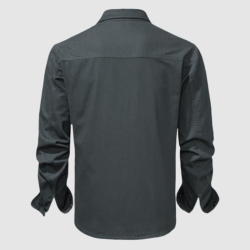 Men’s Long Sleeve Button-Up Shirt 100% Cotton Classic Collar