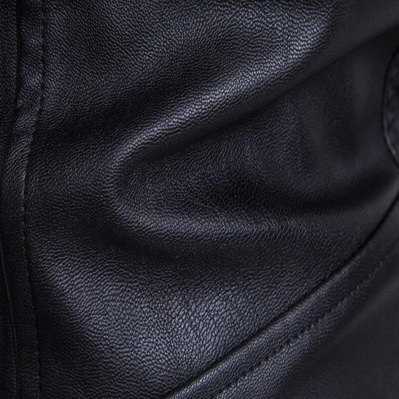 Men's Biker Jacket with Decorative Belts