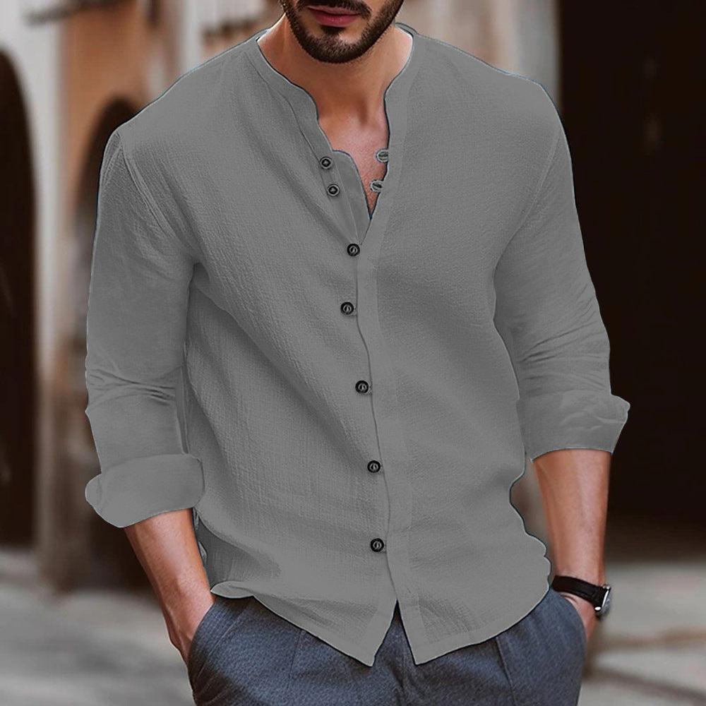 Men's Summer Shirt Mandarin Collar