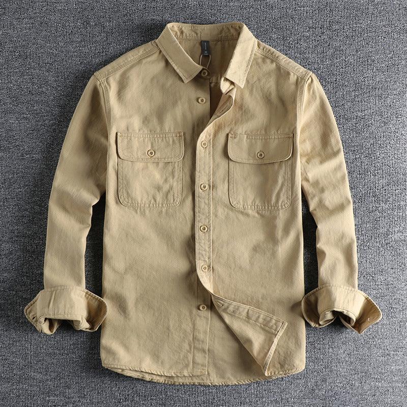 Men's Long Sleeve Work Shirt Solid Color