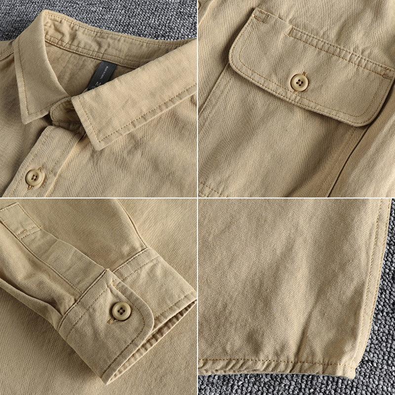 Men's Long Sleeve Work Shirt Solid Color