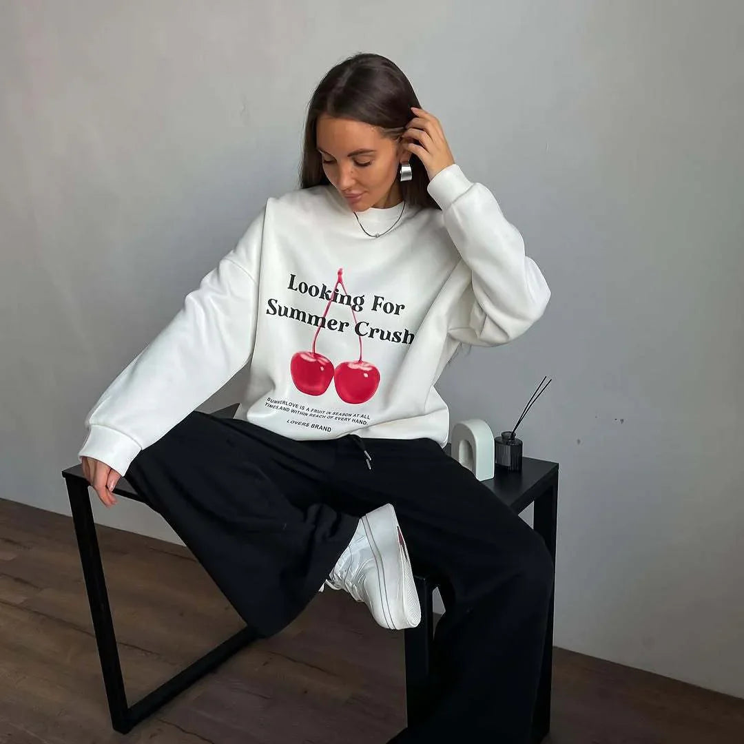 Women's Oversized Graphic Sweatshirt Cotton Blend