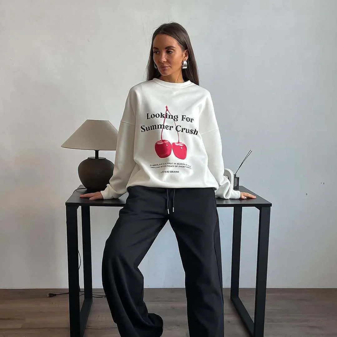 Women's Oversized Graphic Sweatshirt Cotton Blend