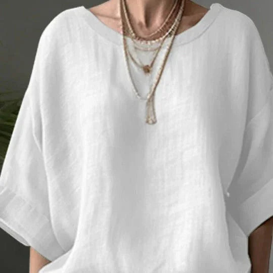 Women's Oversized Blouse Cotton Linen Blend