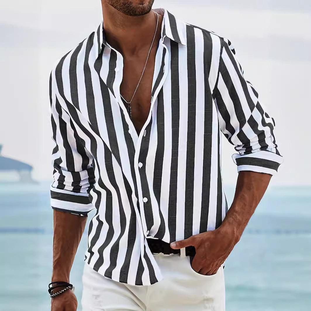 Men’s Button-Up Shirt Cotton Linen Blend