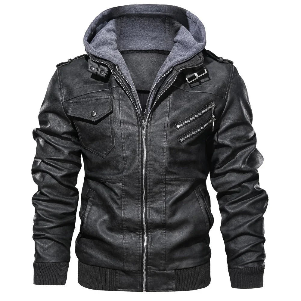 Men's Hooded Zipper Jacket Loose Fit