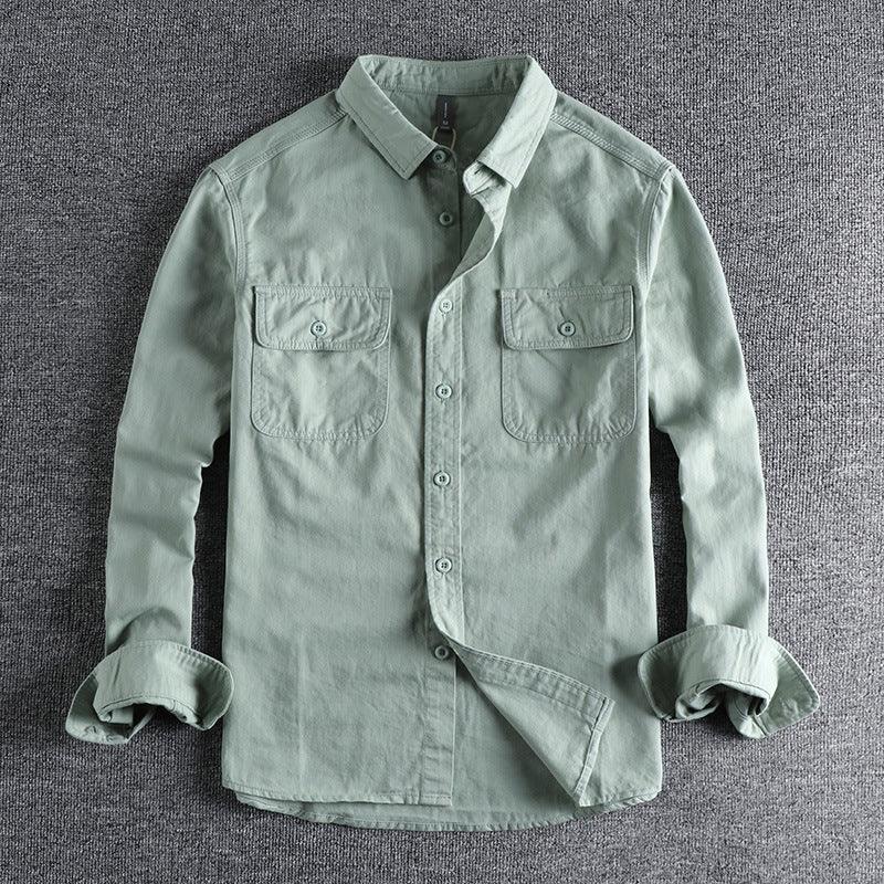 Men's Long Sleeve Work Shirt Solid Color