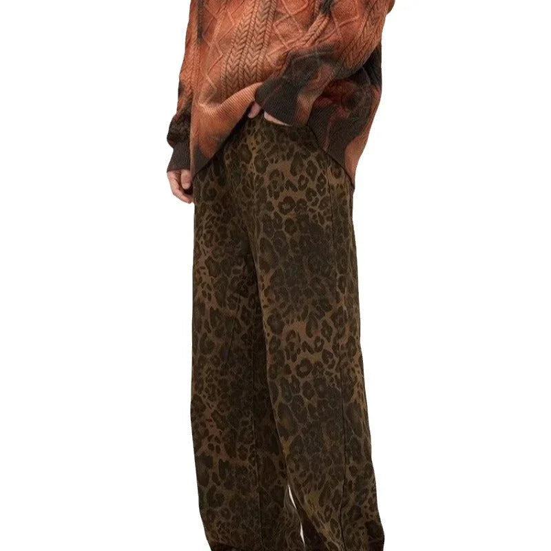 Women's Denim Jeans Leopard Print