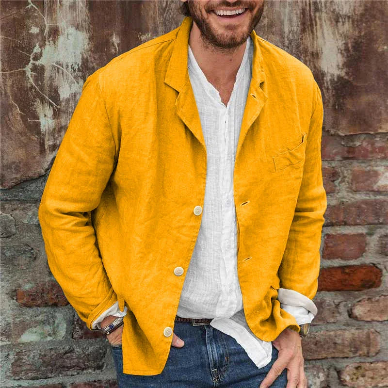Men's Linen Blazer Lightweight & Breathable