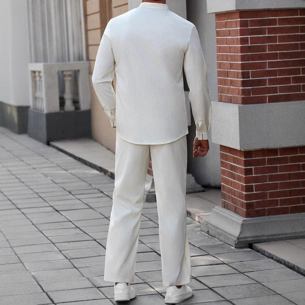 Men’s Relaxed Fit Henley Shirt Cotton Linen Blend