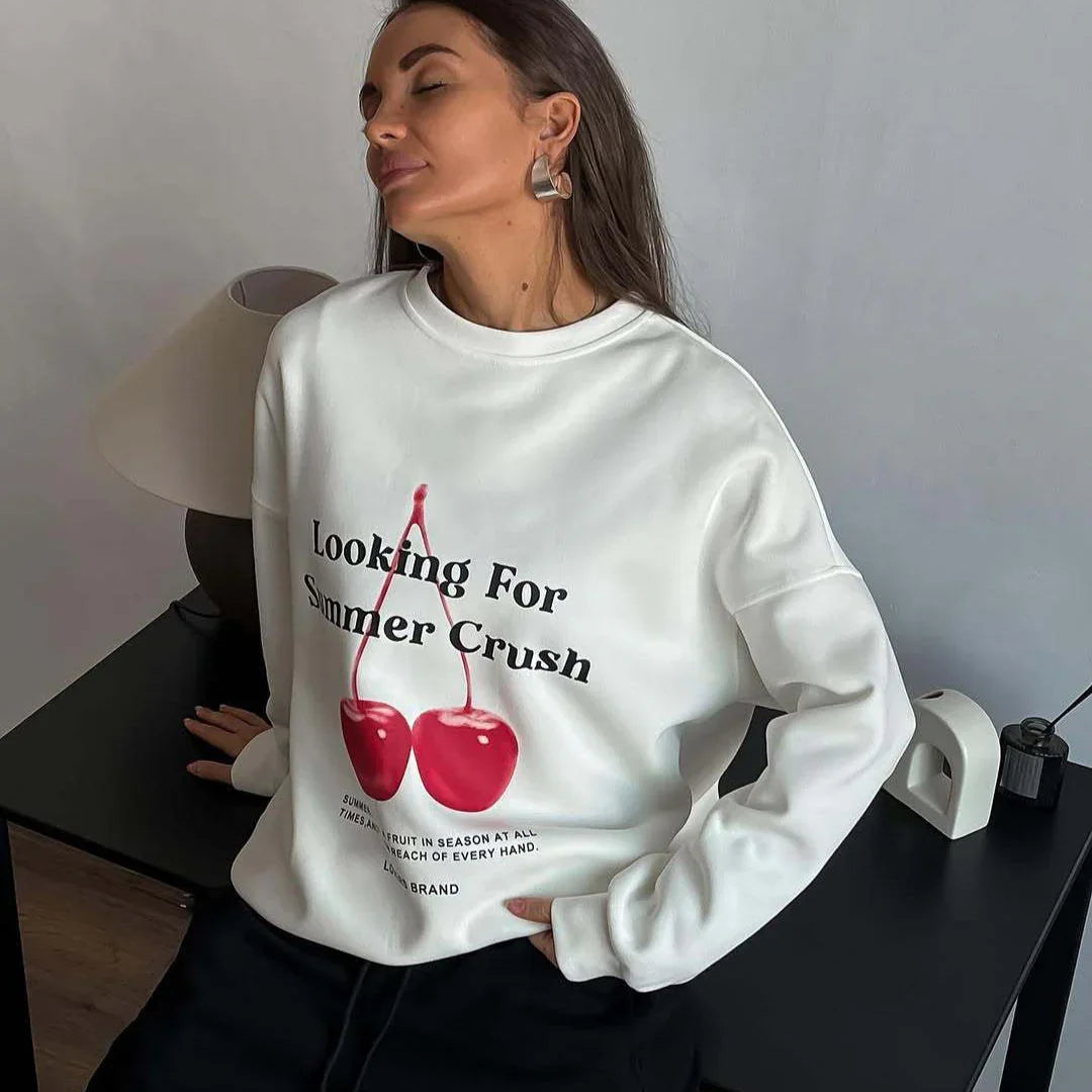 Women's Oversized Graphic Sweatshirt Cotton Blend