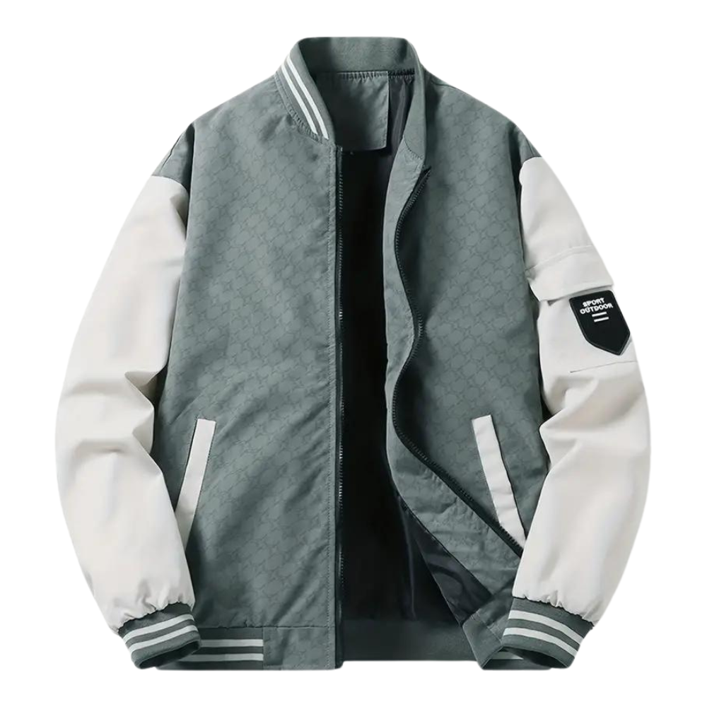 Men’s Bomber Jacket Regular Fit Zipper Front Ribbed Trim