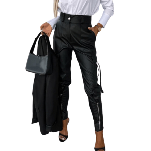 Women's Cargo Trousers High Waisted Slim Fit