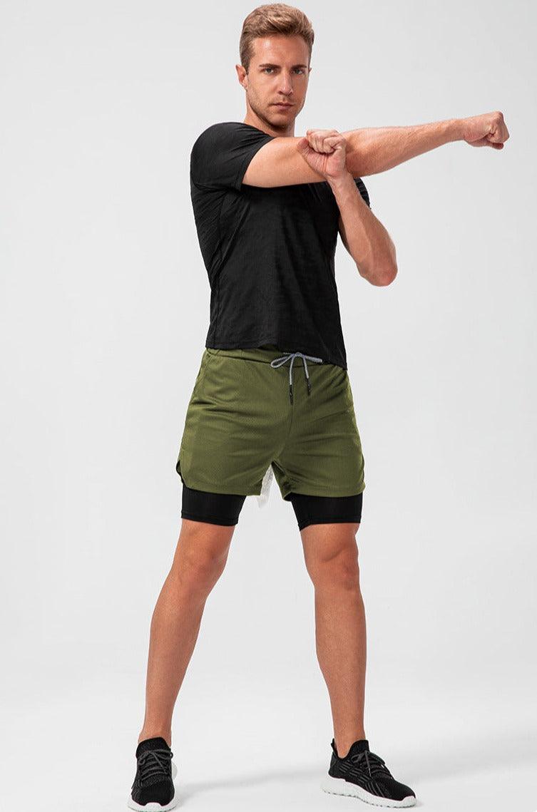 Men's Double Layer Fitness Shorts