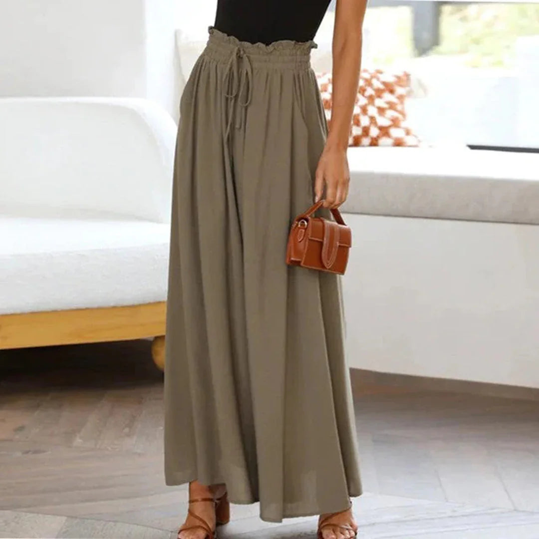 Women's High Waist Maxi Skirt with Pockets - Lightweight Flowing Design