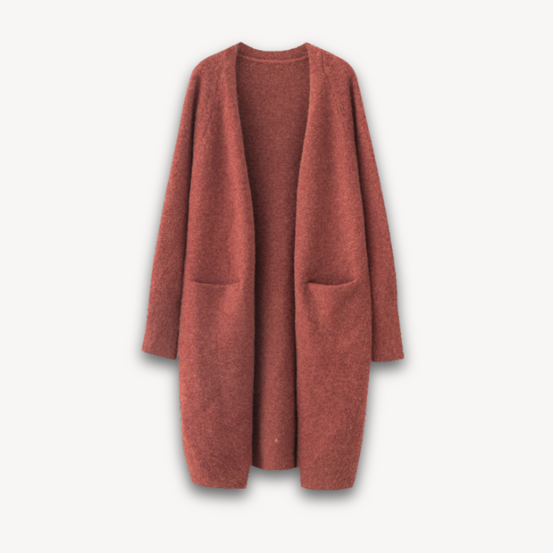 Women's Cashmere Long Cardigan Open Front