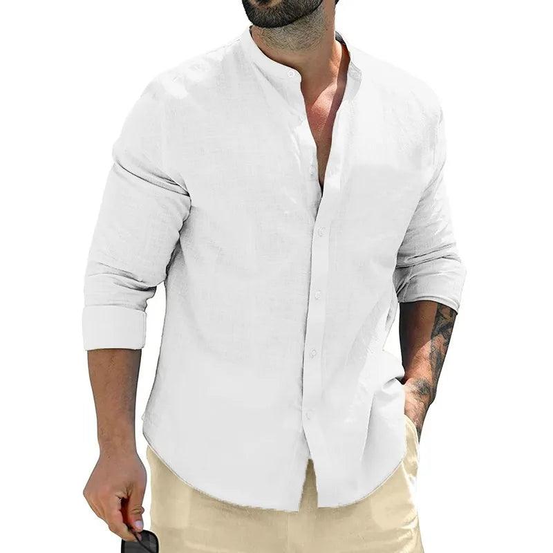 Breezline Men's Classic Cotton Long Sleeve Shirt | Smart Casual Streetwear - northernnomad