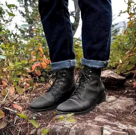 Men's Ankle Boots Leather Lace-Up