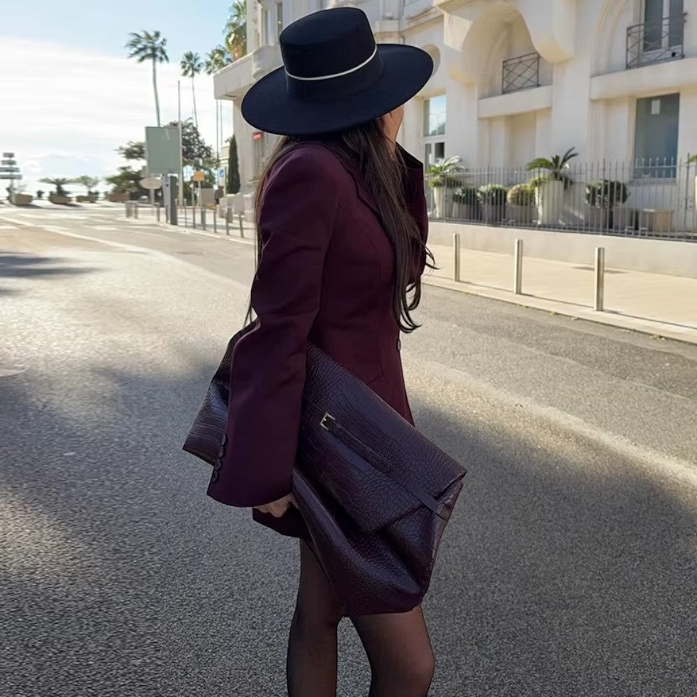 Women's Tailored Blazer Dress Long Sleeve