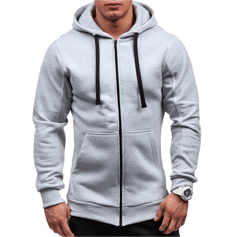 Karnix Zip Hoodie Jacket | Lightweight Solid Color Hooded Sweatshirt for Men - northernnomad