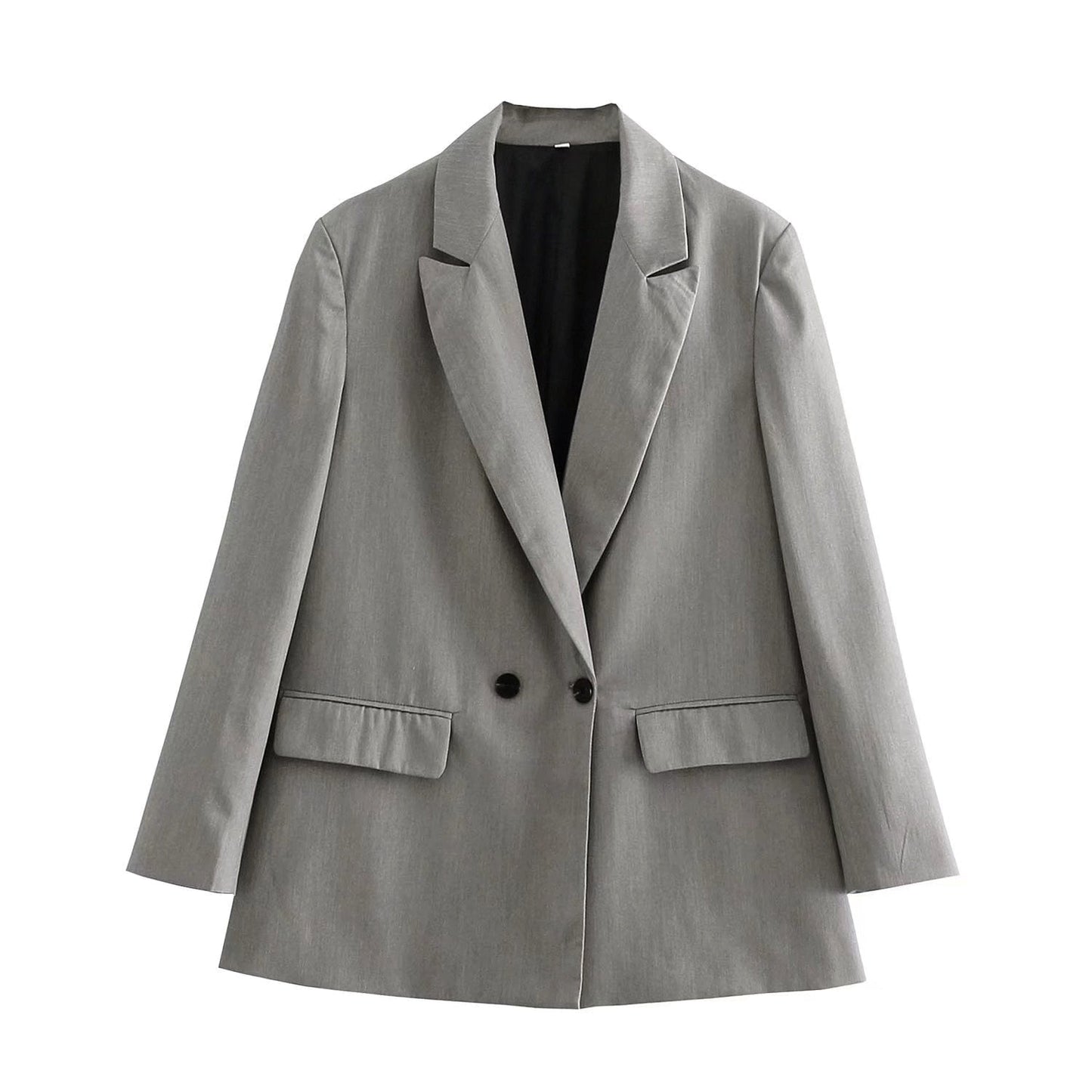 Women's Tailored Blazer Double-Breasted Structured Silhouette Notched Lapels