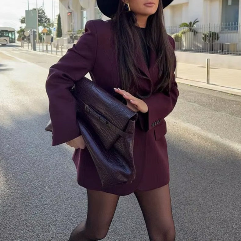 Women's Tailored Blazer Dress Long Sleeve