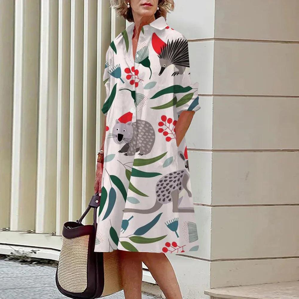 Women's Mid-Length Dress Polyester Elegant