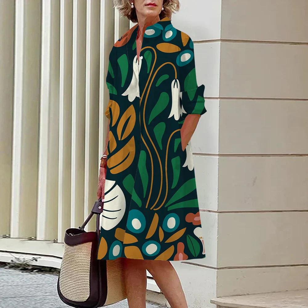 Women's Mid-Length Dress Polyester Elegant