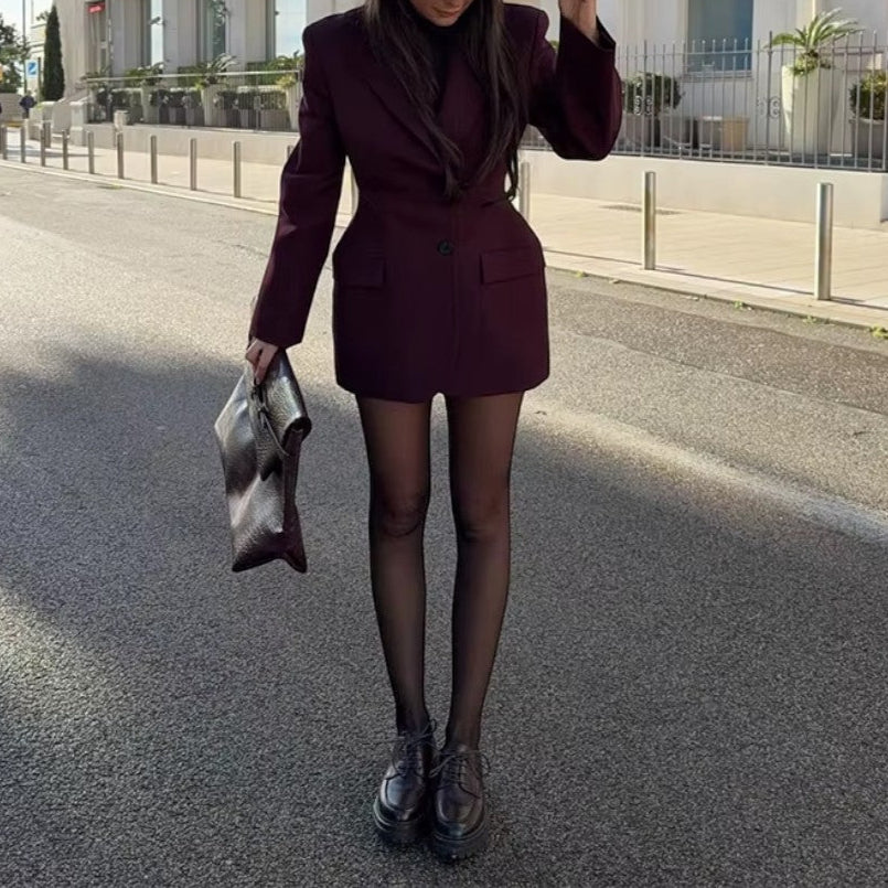 Women's Tailored Blazer Dress Long Sleeve