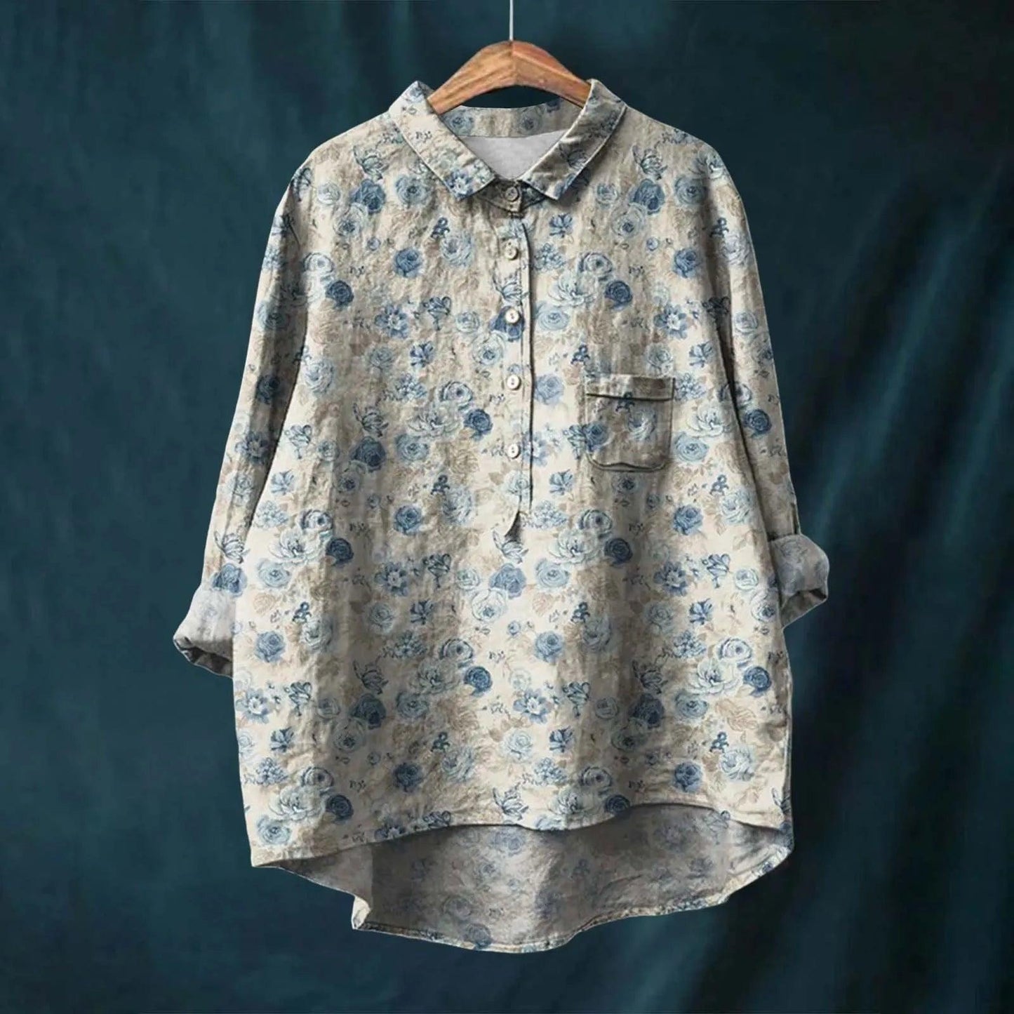 Women's Floral Print Shirt Elegant Style