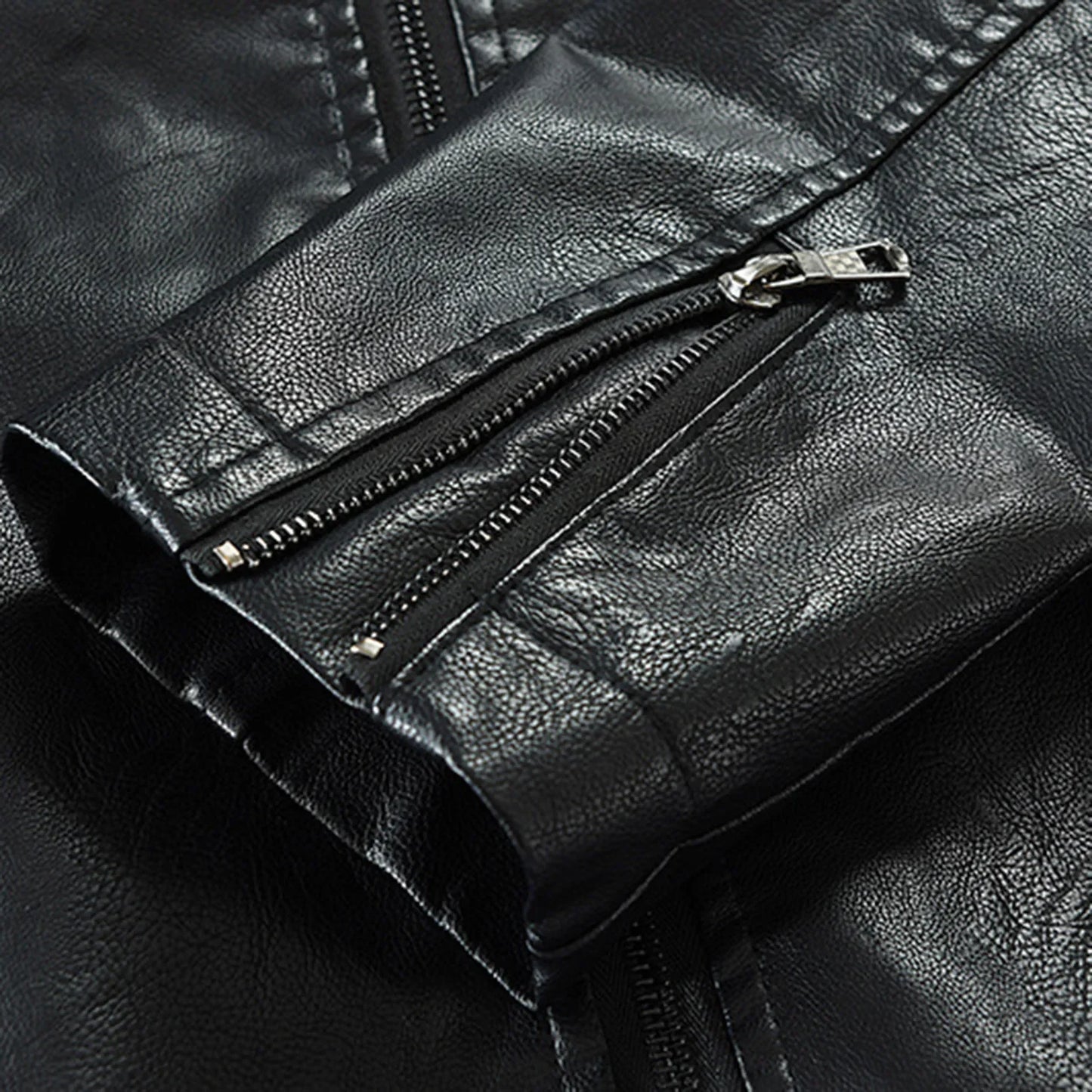 Men's Vintage PU Leather Windbreaker Jacket