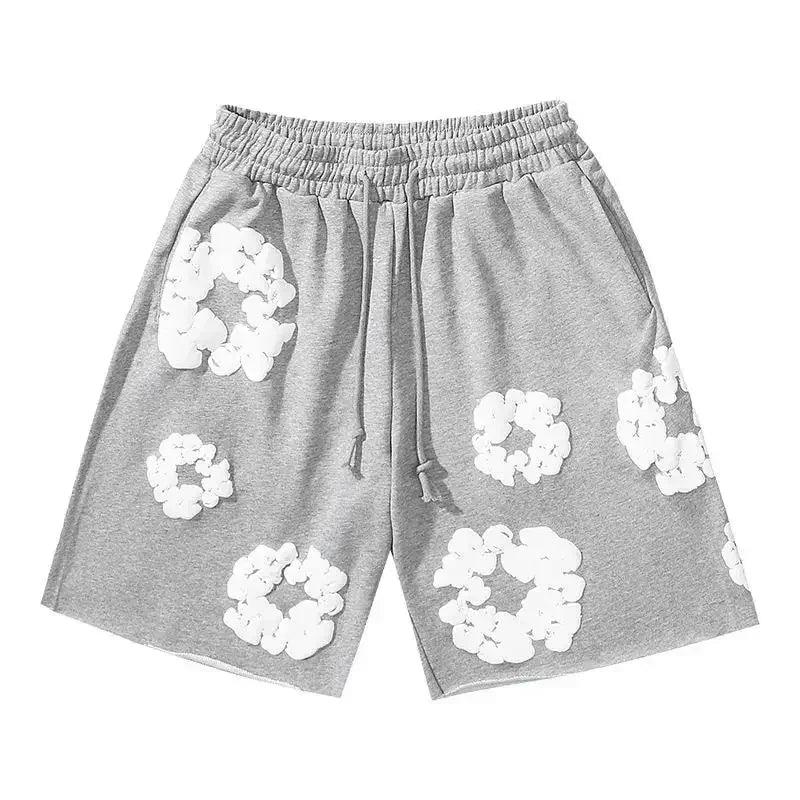 Men's Floral Print Denim Pants