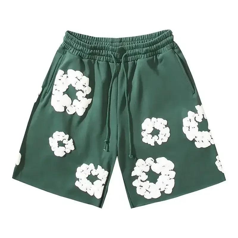 Men's Floral Print Denim Pants