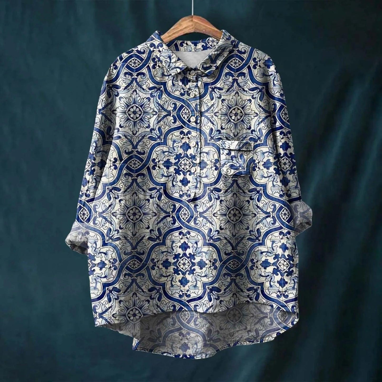 Women's Floral Print Shirt Elegant Style