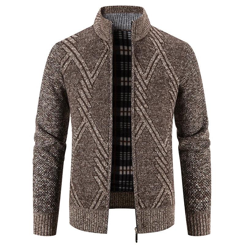 Nordek Knit Fleece Cardigan | Winter Business Casual Wool-Blend Sweater Coat for Men - northernnomad